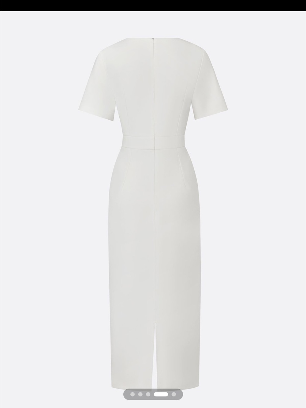 STYLEWE White Pleated Waist Midi Sheath Dress - Picture 3 of 4